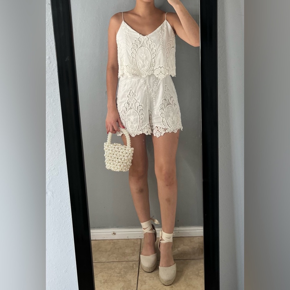 Dolce Vita White Lace Romper